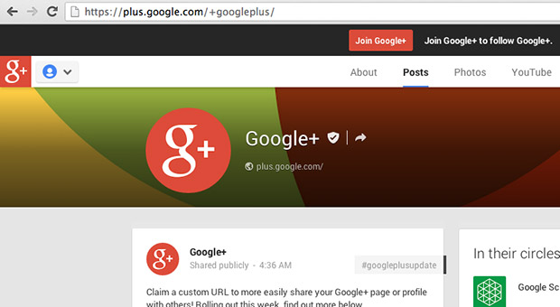 غوغل+ يمنح مستخدميه ميزة تخصيص رابط مميز لصفحاتهم