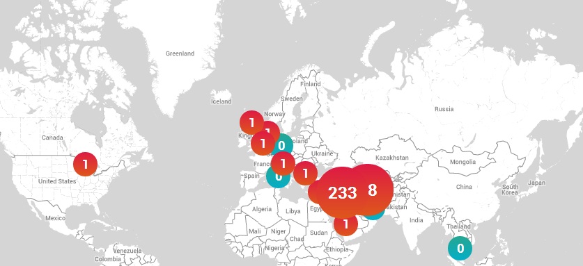 خريطة عالمية لرصد مستجدات فيروس كورونا