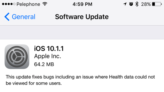 الإصدار الجديد من iOS 10.1.1 سبب القضاء على البطارية
