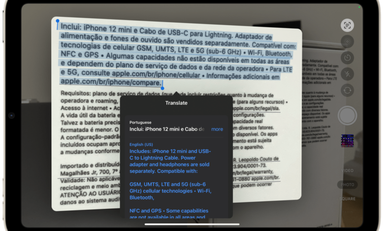 كيف يمكنك ترجمة نص باستخدام الكاميرا على الآيباد مع iPadOS 16