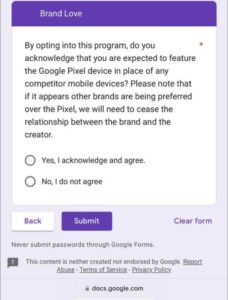 اتفاقية جوجل Team Pixel