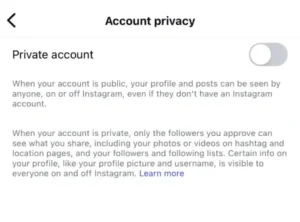 كيف اخفي المتابعين في الانستقرام عبر تحويل الحساب إلى خاص