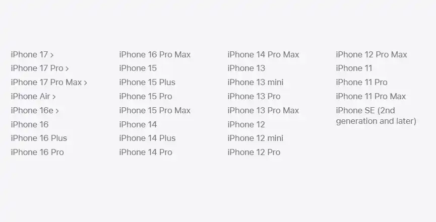 القائمة الرسمية لهواتف آيفون المتوافقة مع iOS 26