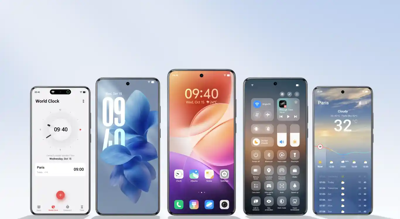 واجهة OriginOS 6 بنظام أندرويد 16 تشبه تصميم الزجاج السائل في iOS 26