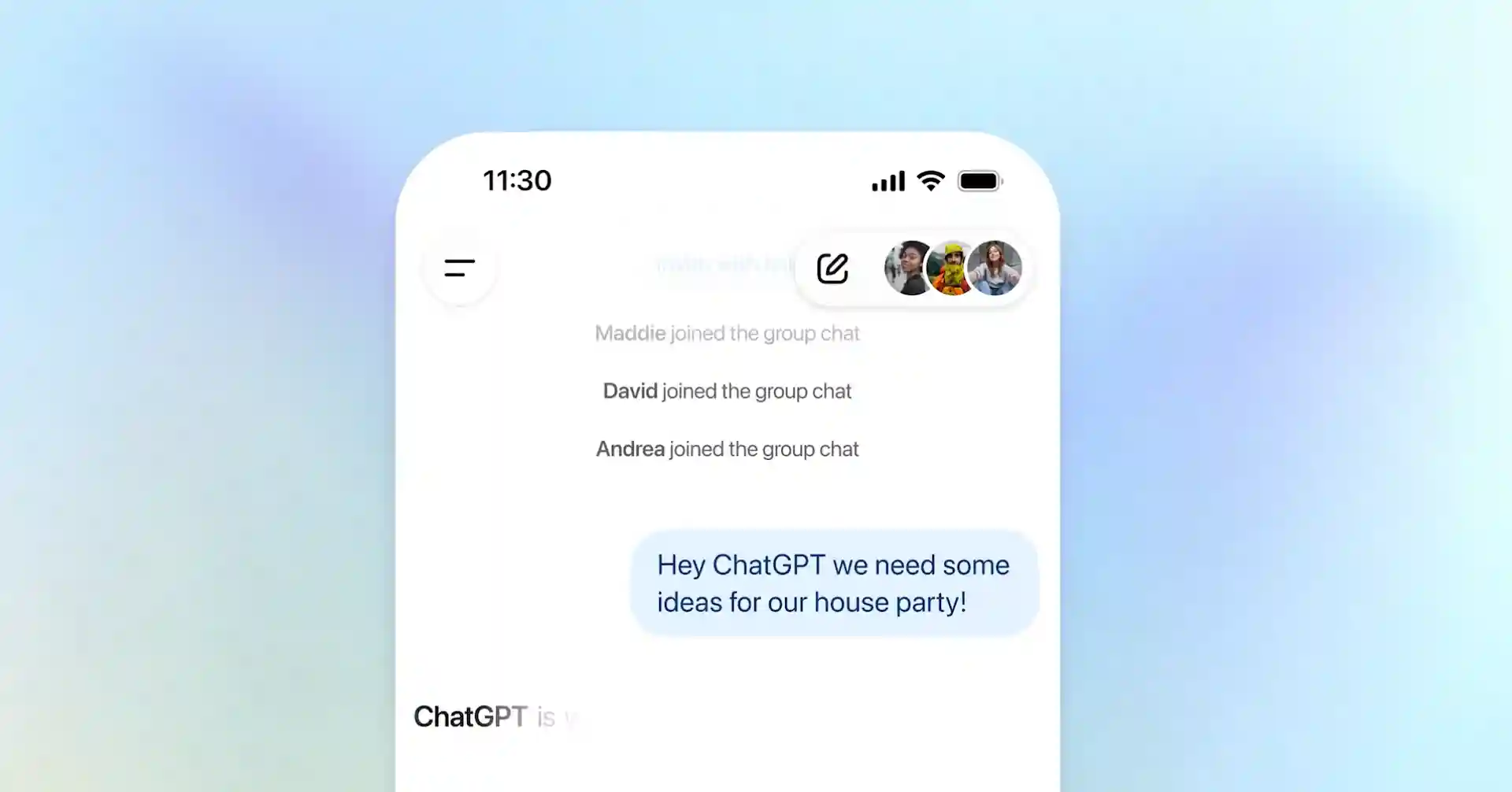 الدردشات الجماعية في شات جي بي تي أصبحت متاحة مجانا لجميع المستخدمين