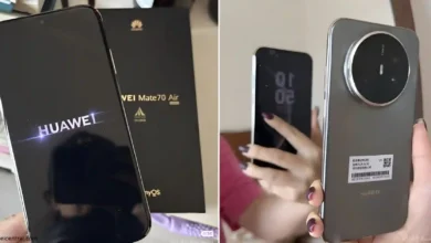 هذه الصورة هي الأولى الحقيقية لهاتف هواوي Mate 70 Air